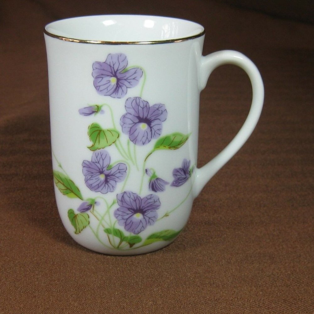 HH  Set 8 VINTAGE 1960s Otogiri Violet Mugs made in Japan  Copy